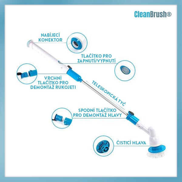 CLEANBRUSH® BEZDRÁTOVÝ ČISTÍCÍ KARTÁČ