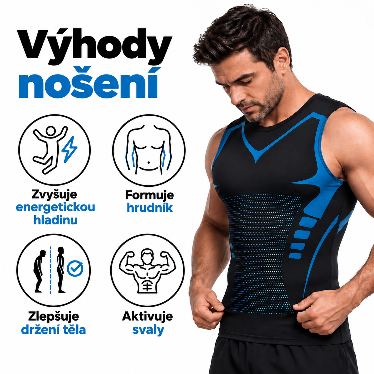 ShapeFlex™ – kompresní tílko pro tvarování mužské postavy
