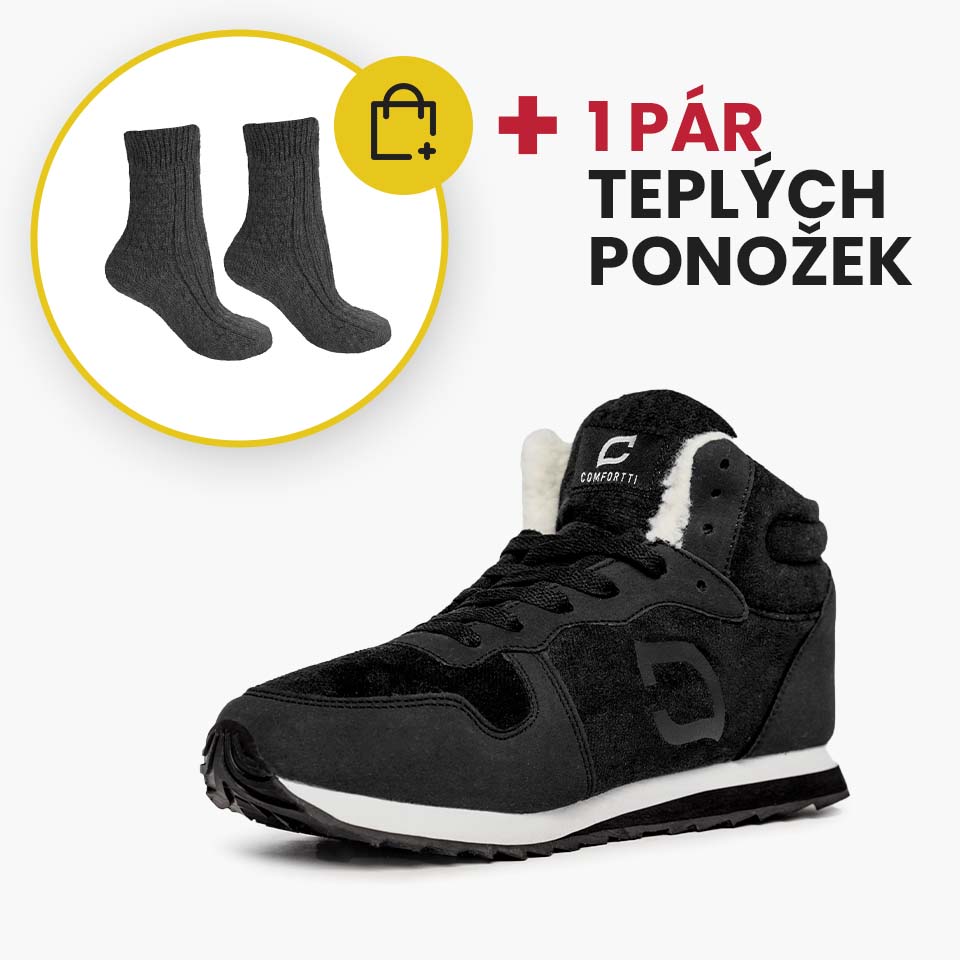 ČERNÁ + 1 PÁR TEPLÝCH PONOŽEK