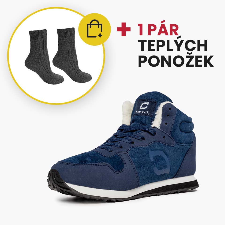 MODRÁ + 1 PÁR PONOŽEK ZE VLNY