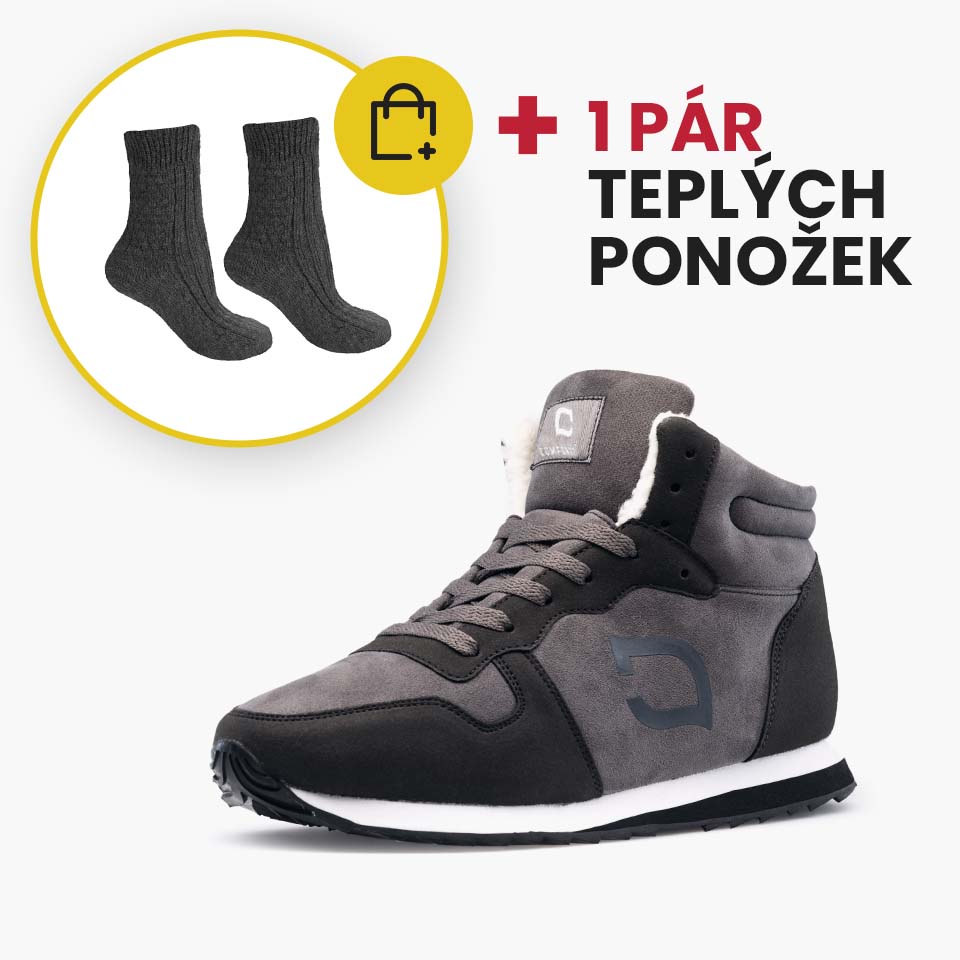 ŠEDÁ + 1 PÁR TEPLÝCH PONOŽEK