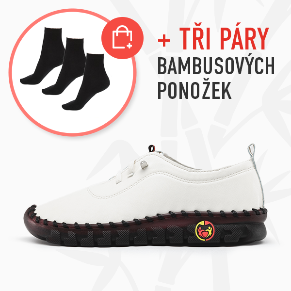 BÍLÁ + TŘI PÁRY BAMBUSOVÝCH PONOŽEK