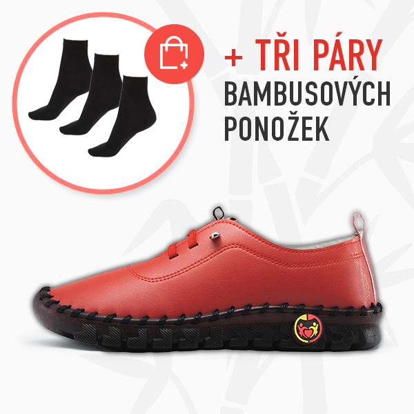 ČERVENÉ + TŘI PÁRY BAMBUSOVÝCH PONOŽEK