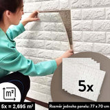 BRICKWALL® – 3D SAMOLEPÍCÍ TAPETY (77 cm x 70 cm)