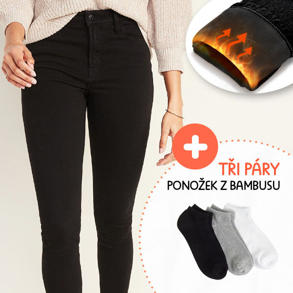 ČERNÁ + 3 PÁRY PONOŽEK Z BAMBUSU